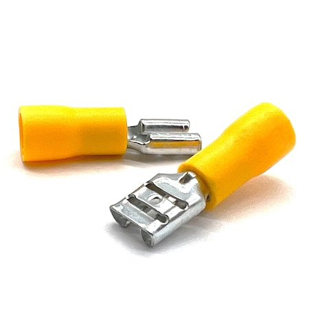 Boltsandnuts.Com Fork Terminal, 10 AWG, 600 V, PVC, Vinyl Insulated, Yellow, 200 PK EL-1210-FSPADE-VY-200